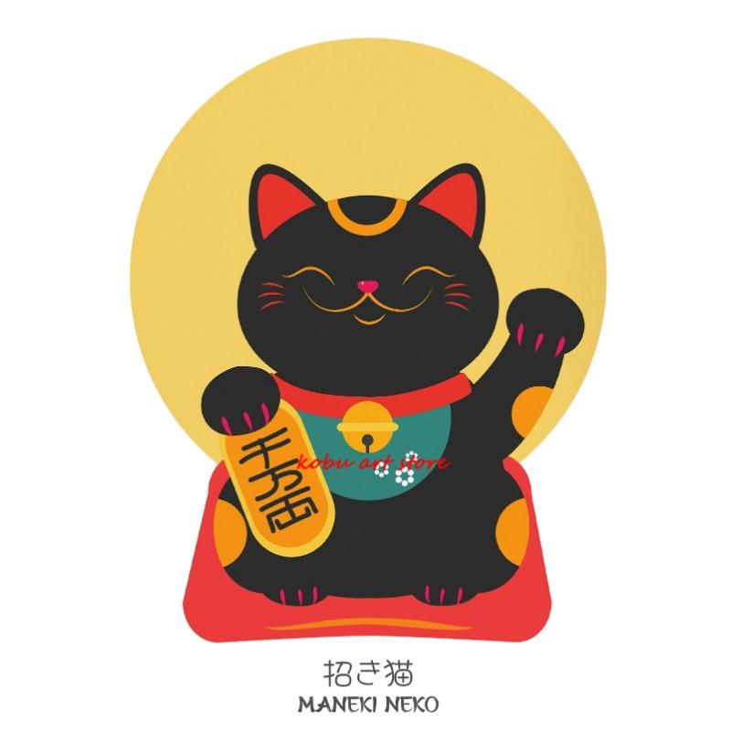 Japanese Lucky Cat Maneki Neko Posters and Prints Canvas Painting Wall Art Picture for Living Room Home Decor Gift Cat Lovers