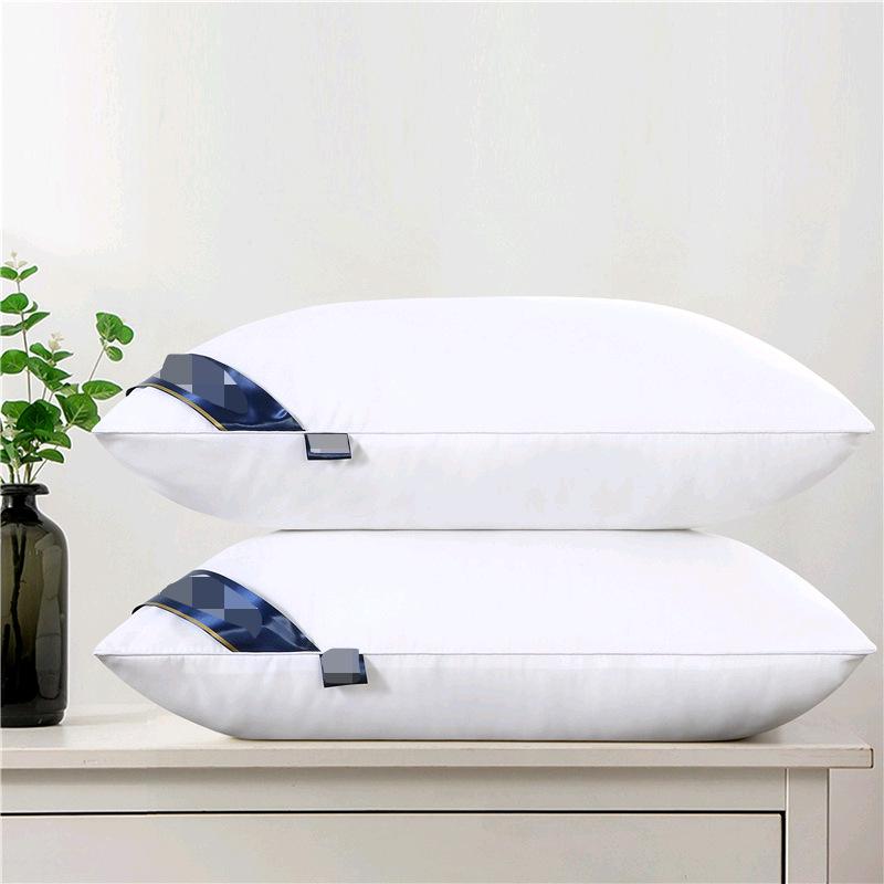 Luxury Feather Velvet Neck Protection Pillow - Dorm & Hotel Use, Soft Support Small Pillow (500g each) белый