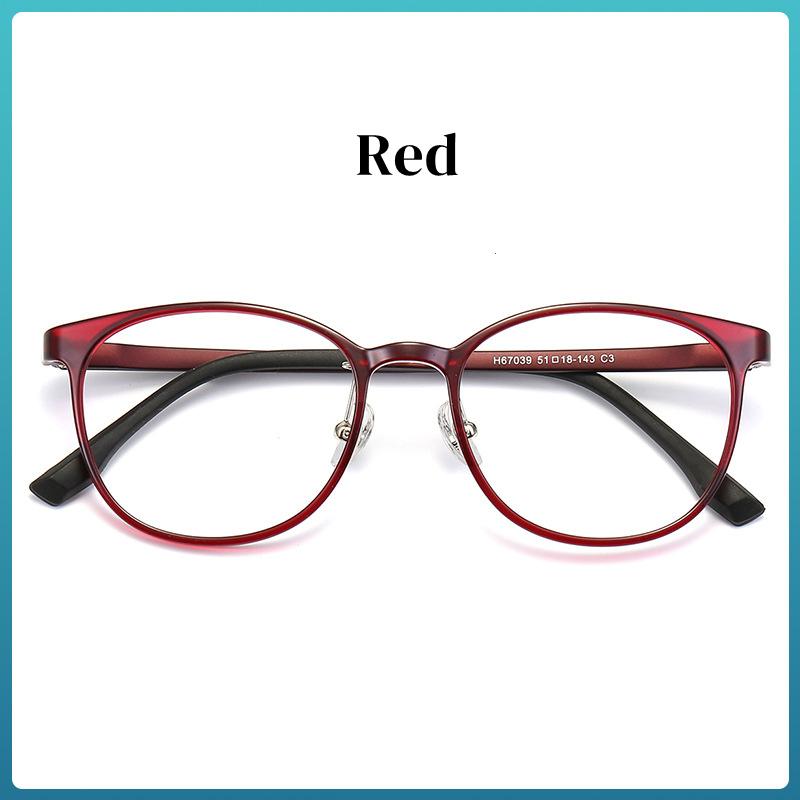 

Fashion Custom Optics Myopia Eyeglass New TR90 Vintage Round Frame Anti Blue Light Photochromic Prescription Hyperopia Glasses Single Version&1.56&Anti Blue Ray красный