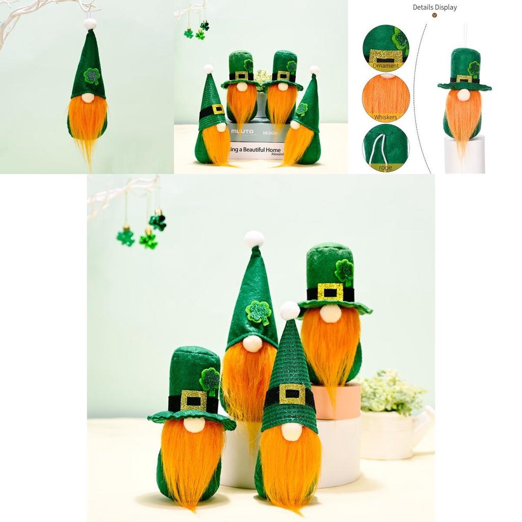 St.patrick's Day Decoration Gnomes Plush Toy Shamrock Faceless Gonk