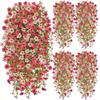 4PCS Hanging Artificial flowers -Eucalyptus Leaves Floral - Fake flowers Indoor/Outdoor Decor Garden -  Durable Plastic Florals