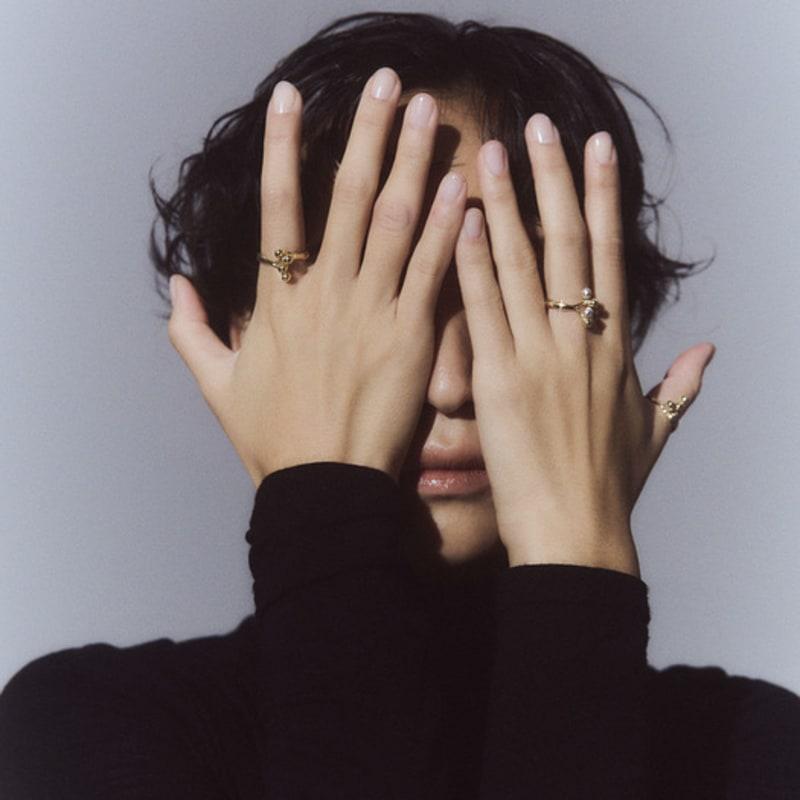 Hustad 239 Flower ball Silver Ring _ 925 silver flower ball ring