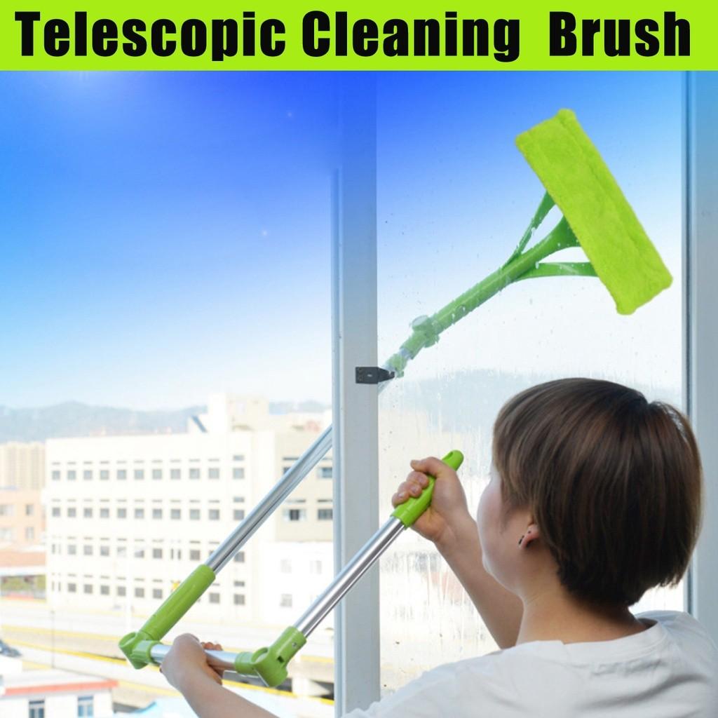 196cm Safe Telescopic High-Rise Window Cleaning Brush Flexible Rotation Glass Cleaner Windows Dust Brush