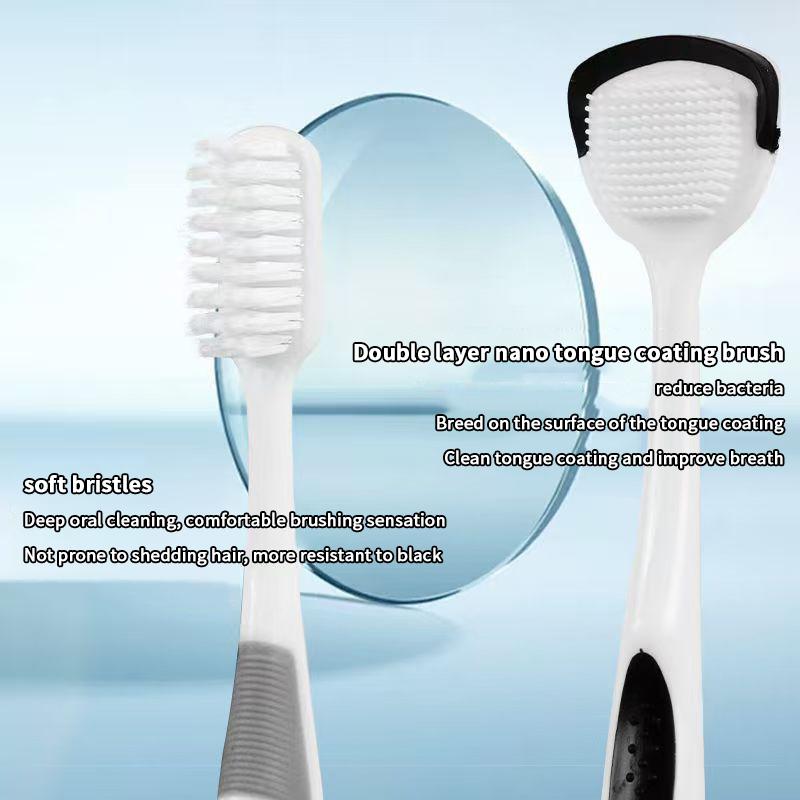 Oral Care Toothbrush Mouth Fresh Breath Scraping Dual Uses Tongue Scraper Cleaners Reusable Oral Health Cleaning Brush Hygiene