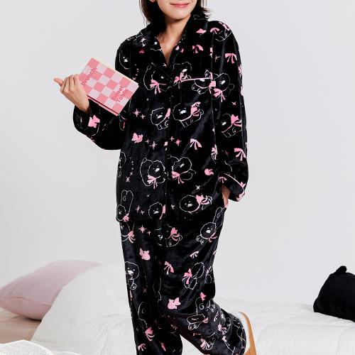 [Kakao Friends] Black Chunsik Women s Sleep Pajamas [Shipped from Korea] 100% Authentic One Size