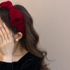 Red Black Velvet Wide Bow Headband For Girls Women Winter Hairband Fashion Temperament New Year Hair Accessories