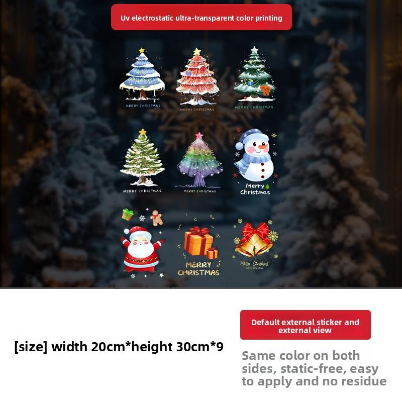 

Рождественская елка, Украшения для пожилой атмосферы, Электростатические украшения на окна, Снеговик, Наклейки на стеклянные двери и окна