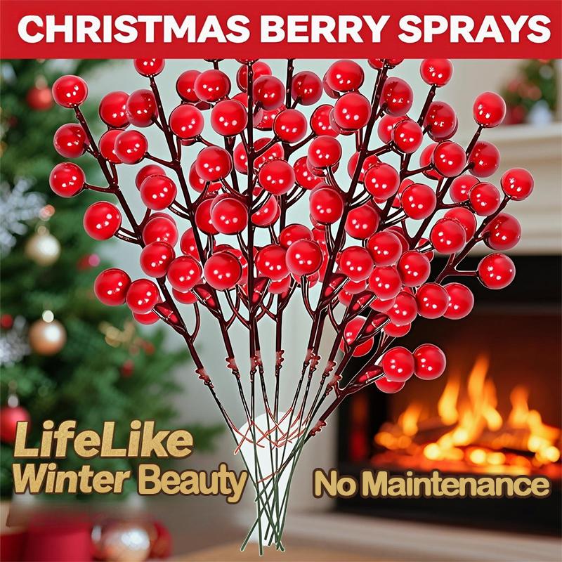 1PCS Christmas Red Berries Ornament Artificial Foam Berry Flower Branches DIY Wreath Xmas Tree Wedding Party Home Decoration