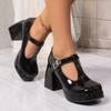 Fashion Women Pumps Designer Platform Mary Jane Shoes for Women Fashion Elegant Double Buckle Thick Heel Shoes Party High Heels Shoes