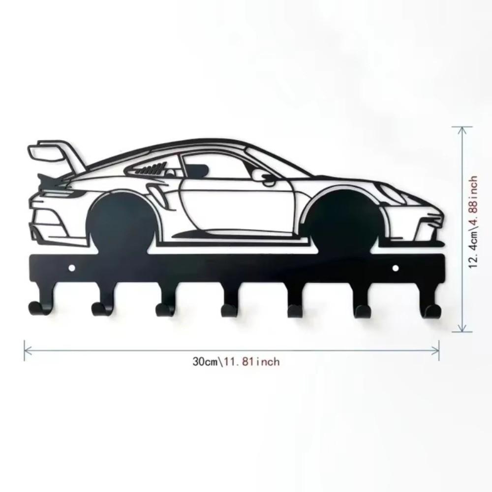Functional Black Automotive Key Hooks Wall Mounting Easy Installation Car Key Holder Metal Metal Car Key Hooks Home Organization