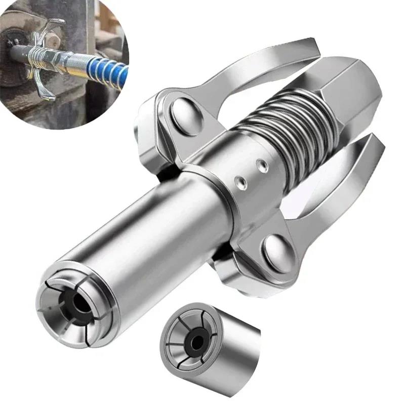 1pc Grease Nozzle Stainless Steel Double Handle High Pressure Locking Pliers Grease Nozzle Grease Auto Repair ToolsGood product