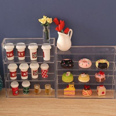 1Pc 1:12 Dollhouse Miniature Multi-Layer Rack Cupboard Storage Shelf Display Cabinet Showcase Kitchen Home Furniture Model Decor Toy