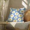 Daisy Pattern Cushion Cover Soft Short Plush Pillow Cover Smooth Cozy Texture Aesthetic Cushion Case Home Decor