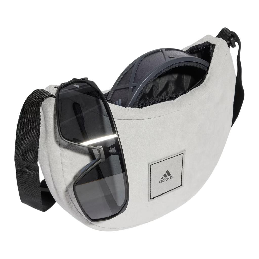 New Adidas Polyester Shoulder Bag, Crossbody Bag Unisex Light Gray IV9830