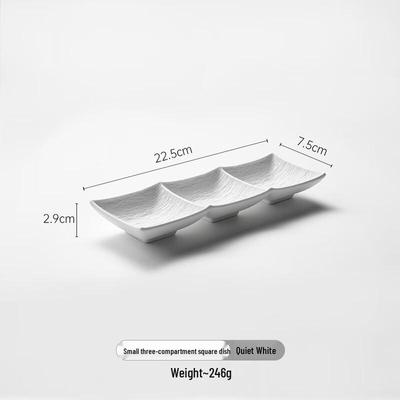 Japanese Style Ceramic 3-Compartment Dipping Dish