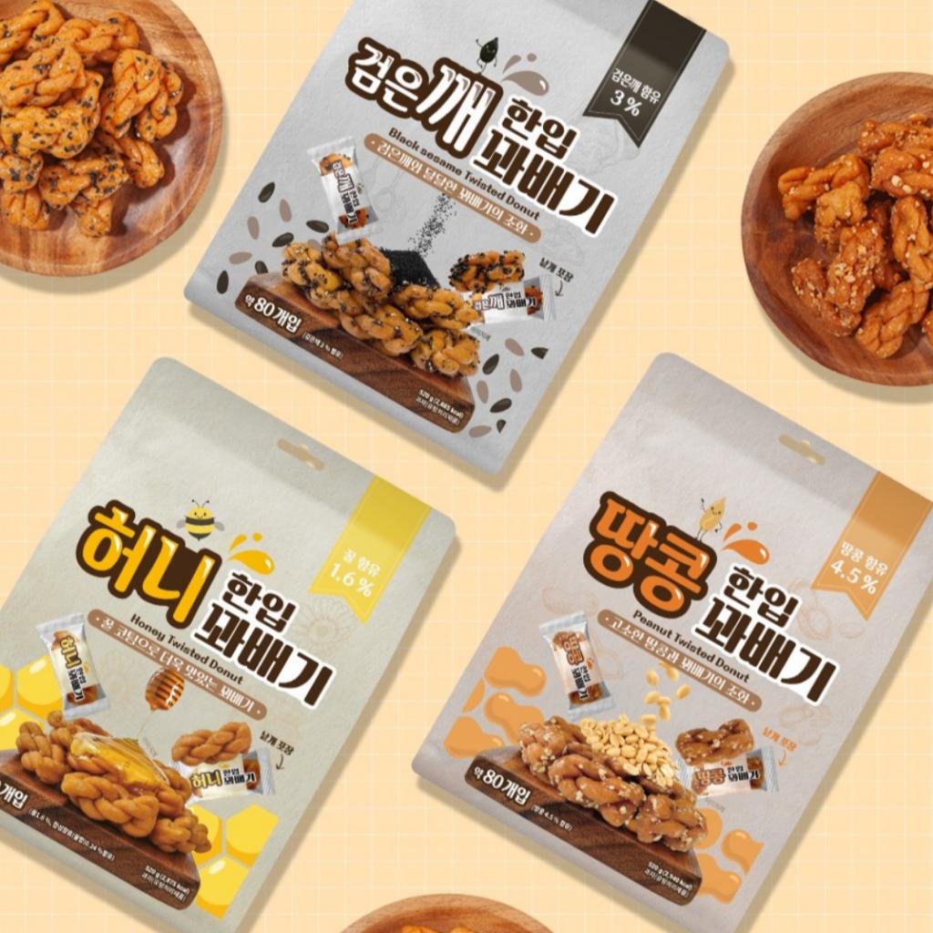 Traditional Korean Snacks Twisted Stick Donuts(kkwabaegi) 520g(80Pcs)