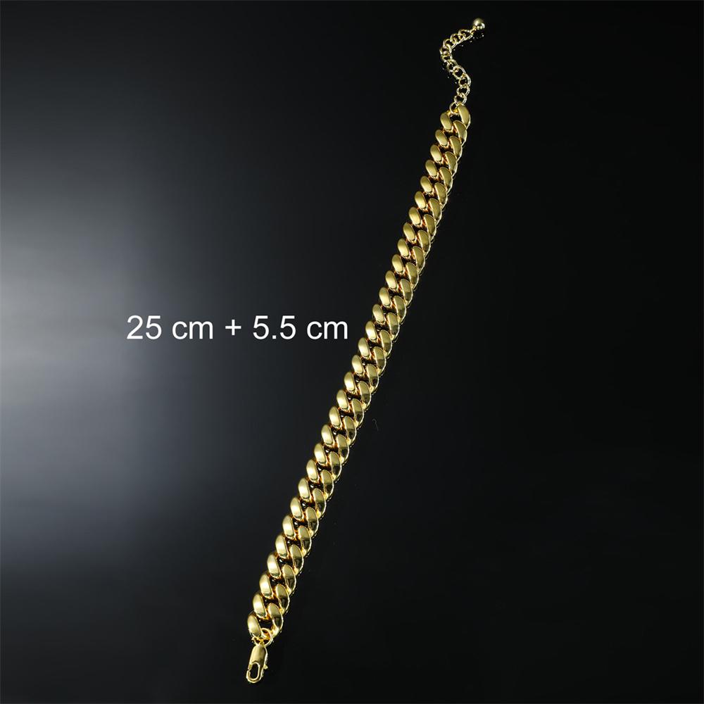 Hot Selling Men s Simple Smooth Cuban Chain Ankle Chain Personalized Hip-hop Style Exaggerated Accessories золотой