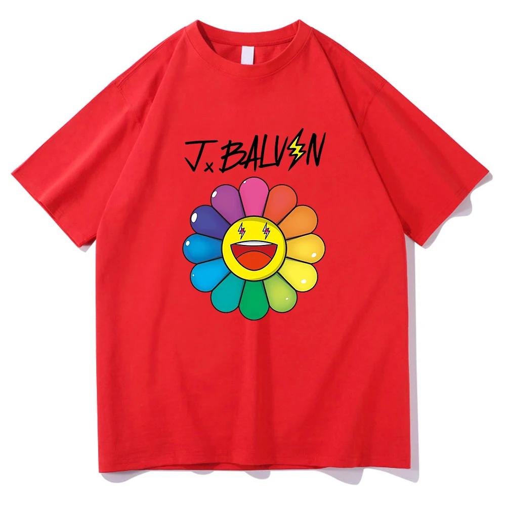 

ThreeBalvin Floweres Tee Shirts J. Balvin Men/Women Clothing Harajuku Aesthetic Tshirt Vintage Unisex Streetwear Cotton Clothes 4XL