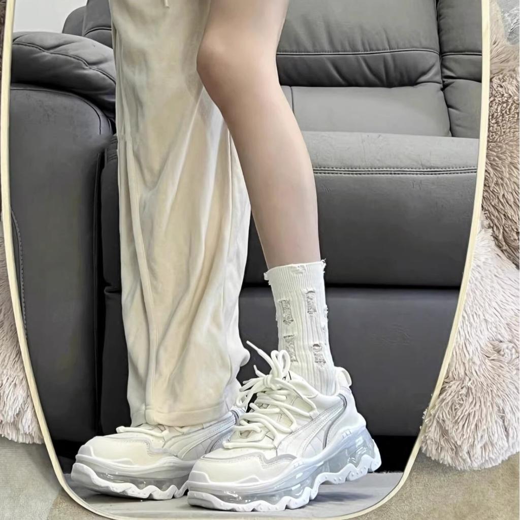 Haute Couture Version! Weiße Dad-Schuhe Damen Sport- und Freizeitschuhe Plateau vielseitig 2025 Frühling und Sommer höhenverstärkende Laufschuhe