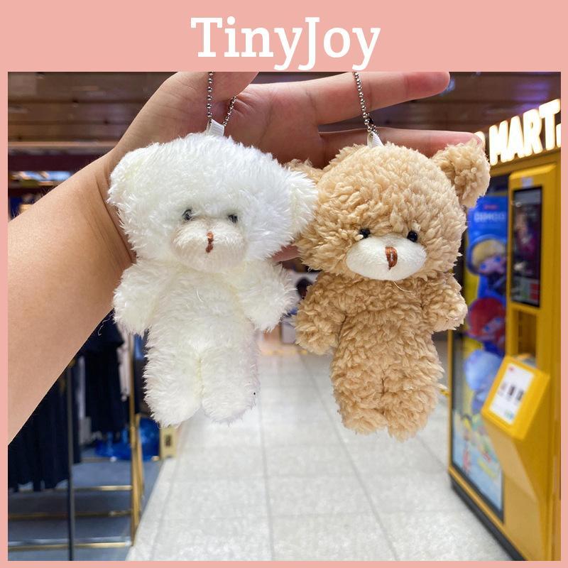 Plush Teddy Bear Keychain With Silver And Gold Key Rings For Bag Charm Collectors