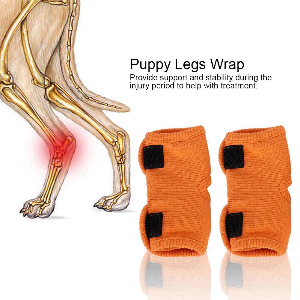 2pcs Dog Cat Leg Brace Elbow Protector Warm Knee Pads Surgery Wound Leggings GuardOrange M