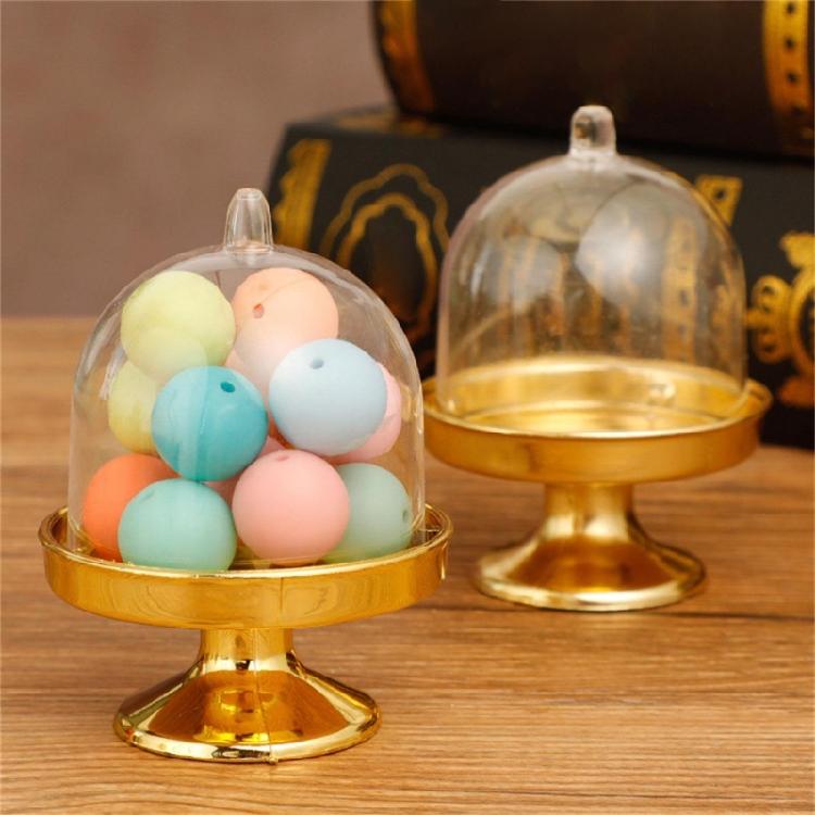 Clear Plastic Dessert Cup Cake Tray Candy Box Cake Plate with Lid Set of 12pcs