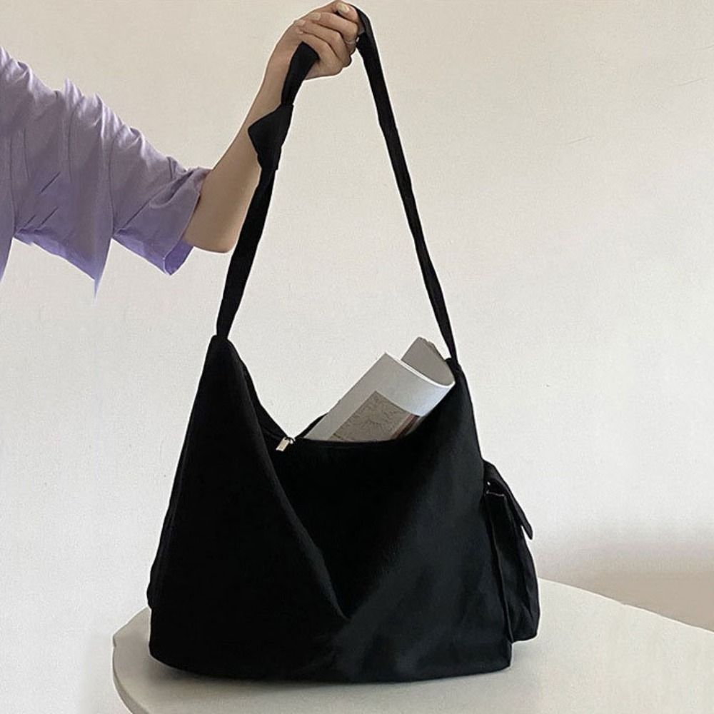 Shopping Canvas Tote Bags Large Capacity Student Crossbody Bag Wide Strap Casual Shoulder Bag  Men