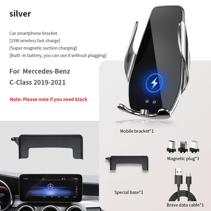 Supporto per telefono per auto per Mercedes-Benz Classe C/GLC/V 2015-2023 staffa di navigazione su schermo magnetico ricarica wireless nuova energia