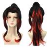 High-temperature Fiber Black Red Gradient Wig Perfect For Anime And Cosplay Fans