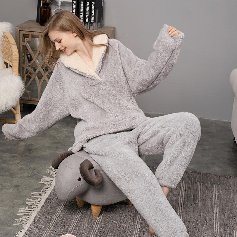 Women Fuzzy Jumpsuit One Piece Pajamas Onesie Plus Size