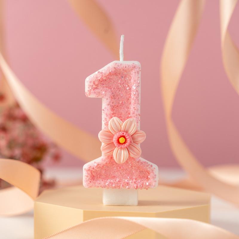 Pink Creative Digital Birthday Cake Decoration Candle Handmade Diy0-9 Party Atmosphere Decoration