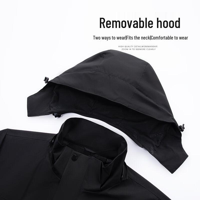 SHANSHAN Men's Detachable Hood Casual Jacket