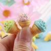 10 Stück Puppenhaus Miniatur Süße Süßigkeiten Eis Harz Falsches Essen für DIY Schmuckherstellung Zubehör Schlüsselanhänger Ohrring Halskette Bastelbedarf