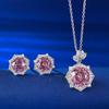 Rose Petal Necklace: S925 Silver 10mm Purple Pendant, Elegant Fashion for Women