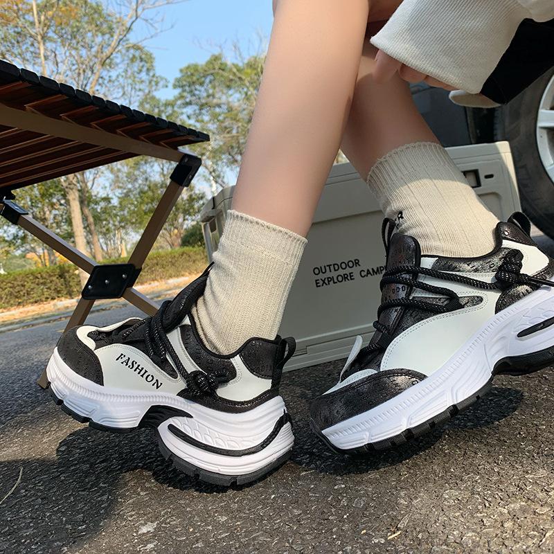 Height increase 8cm old dad shoes women's 2025 spring and autumn new small muffin platform women's shoes casual sports shoes