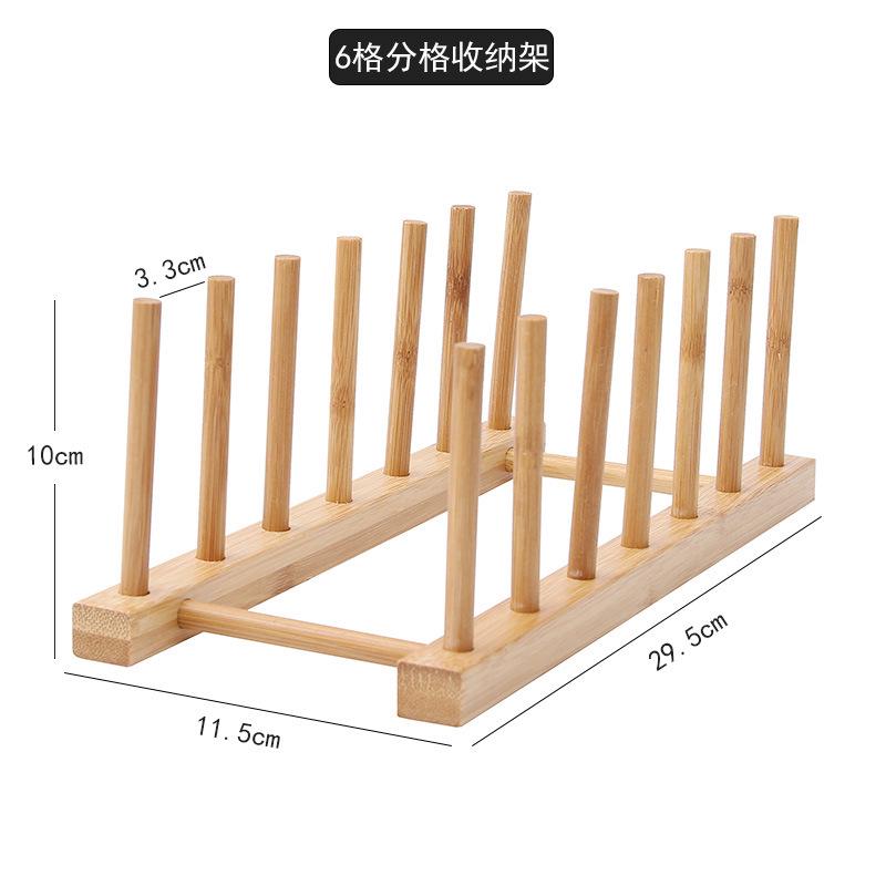 Kitchen Dish Drain Rack Wooden Display Stand Drainer Holder Drying Bowl Holder Simple Pot Lid Shelf Dinnerware Storage Organizer