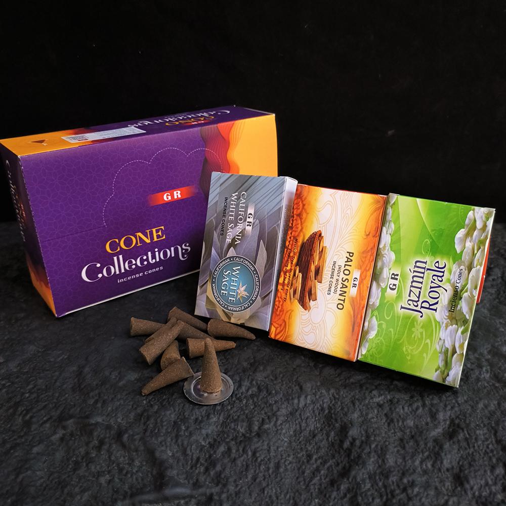 120pcs/lot Natural White Sage Indian Incense Cones with Incense Holder Palo Santo Sandalwood Lavender Meditation Scents for Home