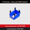 Angled Entry Heavy-Duty Plastic Storage and Organizer Box for Components and Hardware