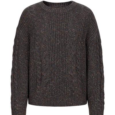 JUZI Annakou Elegant Lantern Sleeve Sequin Knit Pullover