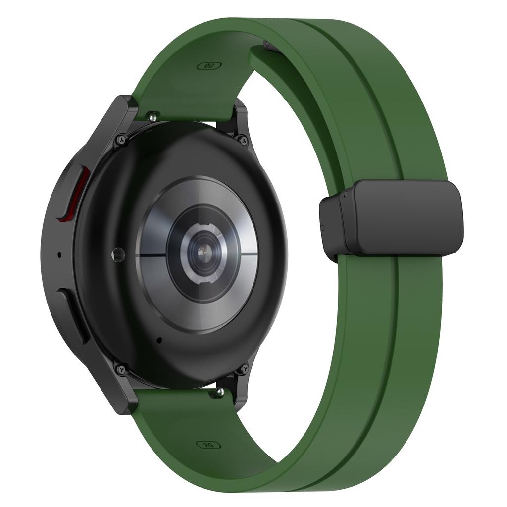 For Samsung Galaxy Watch 6/Watch 5/Watch4 40mm/44mm/Huawei Watch GT 3 42mm/Garmin Venu2 Plus Silicone Watch Band Magnetic Folding Buckle Sport Strap