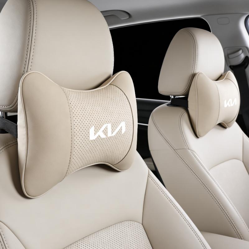 For Kia Sportage Morning Ceed Picanto Rio KN Car Seat Headrest Auto Logo Neck Pillow