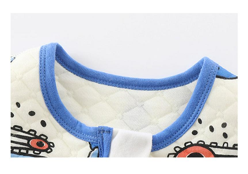 Three-Layer Quilted Children's Sleeping Bag: Anti-Kick Footed Blanket for Boys & Girls, One-Piece Pajamas for Autumn and Winter.