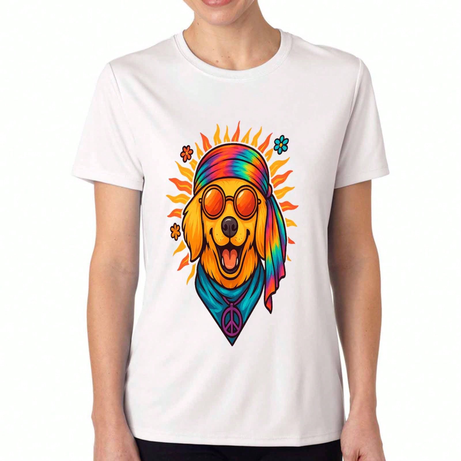 Golden Retriever Dog unisex Cotton T Shirt, Pure Cotton Premium Print, Durable, Casual And Fashionable, Ears Up System Armed Funny T Shirt, Dog Lover, S