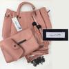 Angel Moon Women's Business Tote Bag, 3-Piece Set, Mini Bag, Card Case, Crossbody Bag, Casual, Formal, Simple Design, Sturdy Divider, Non-Slip,