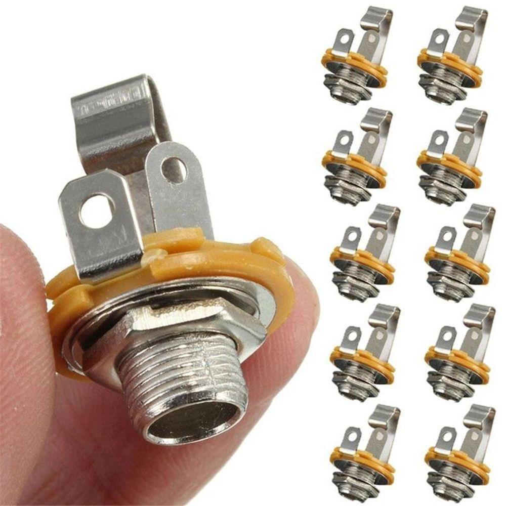 E-Gitarre 1/4" Mono Eingangsbuchse Stecker 6,35 Weibliche Basis Verstärkerbuchse Tonabnehmer-Adapter