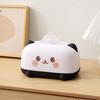 Tissue Box Dustproof Large Diameter Paper Port Tissue Holder Cute Animal Face Decorative Container for Living Room