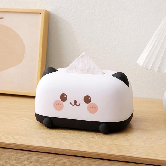 Tissue Box Dustproof Large Diameter Paper Port Tissue Holder Cute Animal Face Decorative Container for Living Room