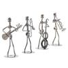 Metal Guitar Player Statue Violin Band Man Model Classical Guitar Decoration  Home Decor Scene