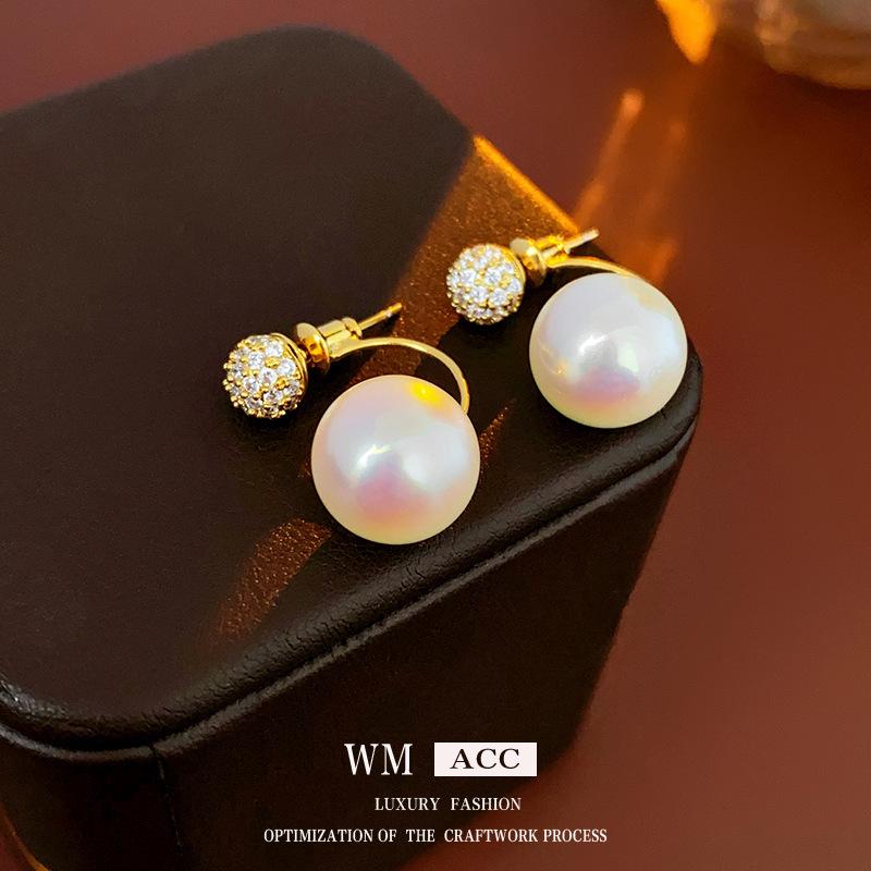 Medieval Vintage Silver Needle Earrings, Temperament Light Luxury Court Style Pearl Earrings Versatile High-end Retro Earrings