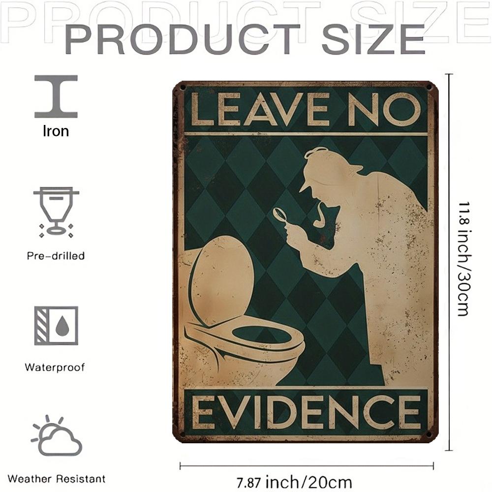 

Leave No Trace Vintage Metal Wall Art x Inch Tin Sign Retro Bathroom Decor for Toilet Washroom Loo 20x30cm（7.8x11.8inch）